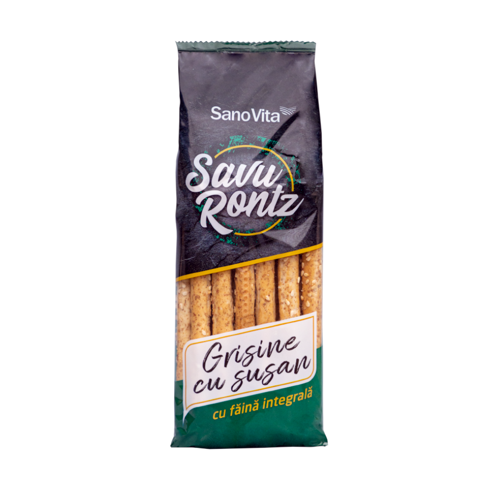 Grisine cu susan si faina integrala Savu Rontz, 50g, Sanovita